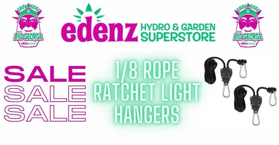 Save $3 on 1/8 Rope Ratchet Light Hangers by Shopping at Edenz Hydro Online!