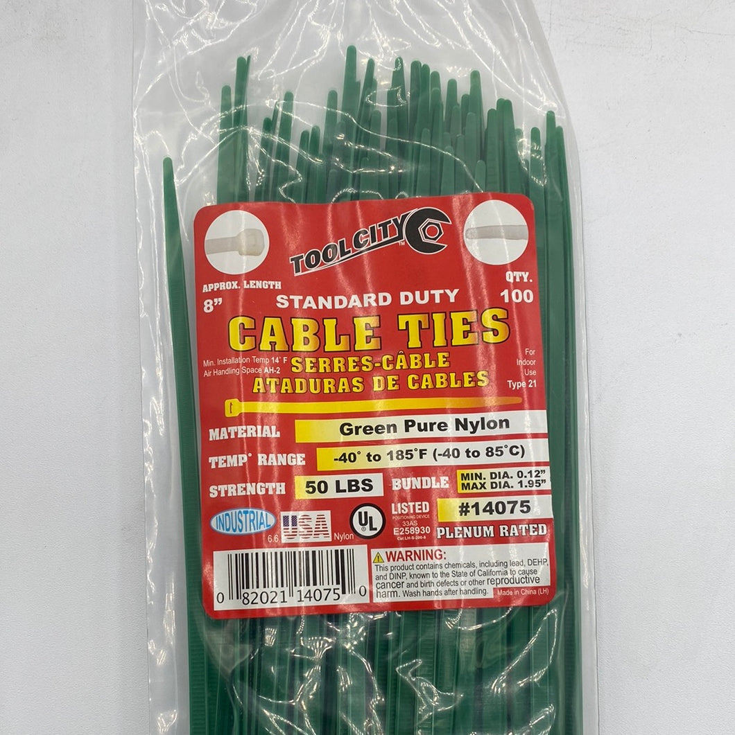 Cable Ties 8” Green